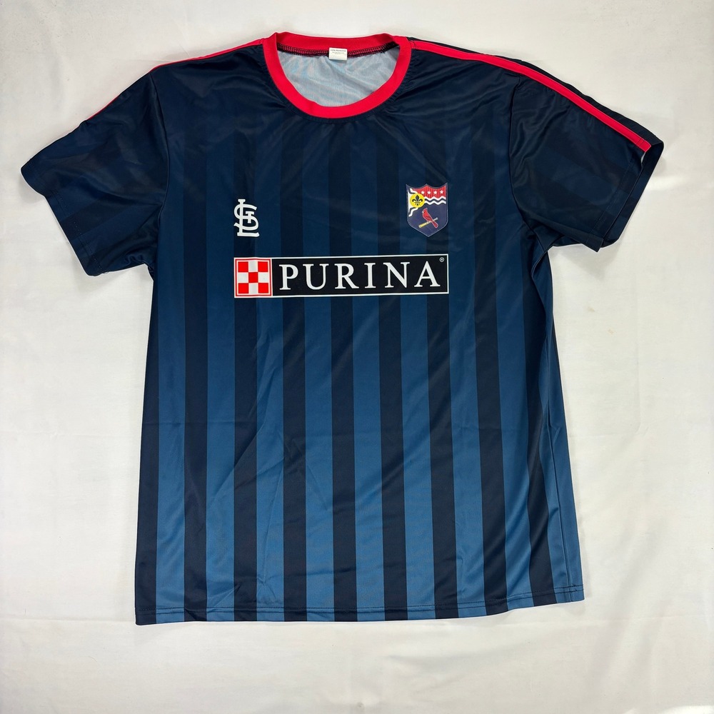 St Louis Cardinals Purina Soccer Jersey Shirt Navy Red Adult‎ XL Fan Gear